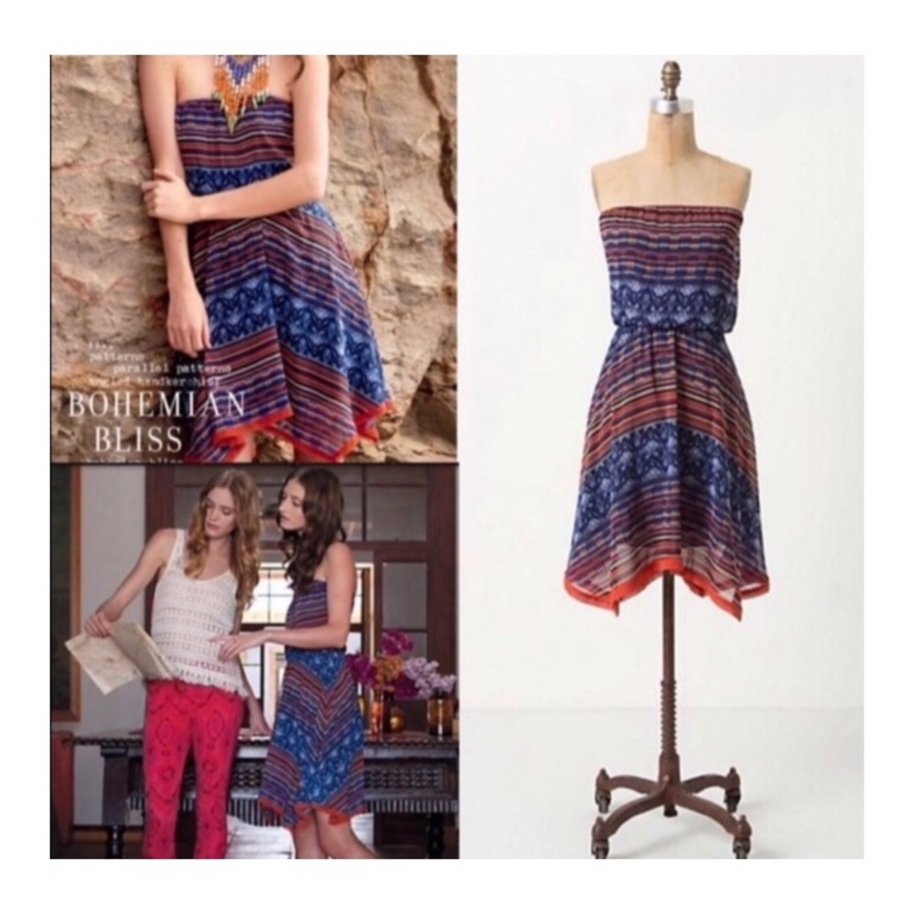 Anthro Strapless • Tribal Print ‘Urcos’ Dress